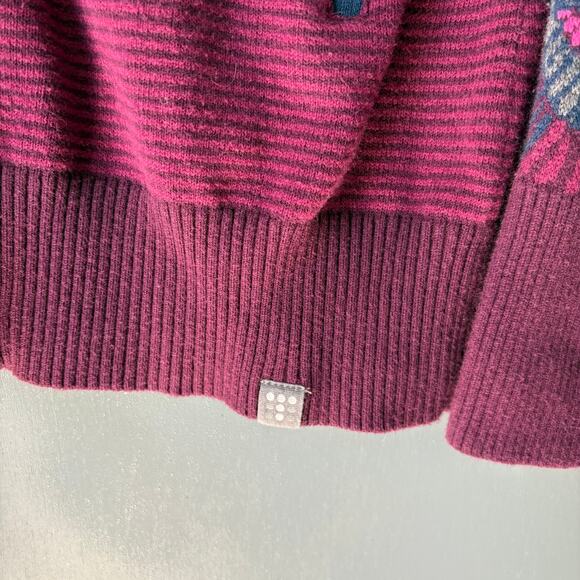 TITLE NINE Women's Medium Cranberry Zip Knit Cotton Blend Soft Gorpcore Outdoors - Picture 13 of 15